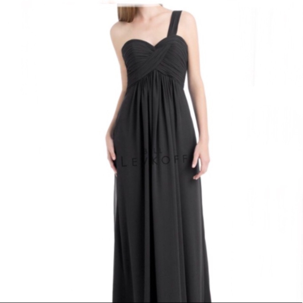 Bill Levkoff D’Zage Black One Shoulder Dress